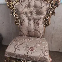 میز نهار خوری سلطنتی طلایی کرم ۸ نفره