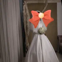 لباس عروس اروپایی همراه با تور بلند