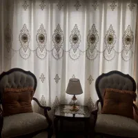 پرده پذیرایی و درب تراس