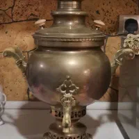 سماور و قوری ذغالی برنجی