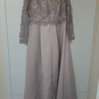 پیراهن مجلسی ساتن آمریکایی دانتل کار شده