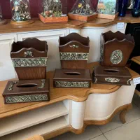 سطل و جا دستمال کاغذی چوبی کادو هدیه روز مادر زن