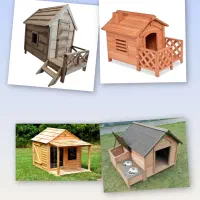 خانه چوبی سگ و گربه