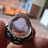 انگشتر دست ساز عقیق کبود یمنی