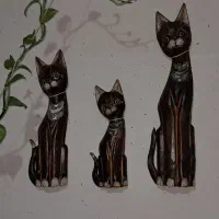 مجسمه های چوبی گربه