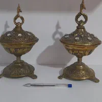 قندان برنجی و آویز حوله برنجی|ظروف سرو و پذیرایی|ورامین, ورامین|دیوار