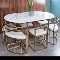 6نفره فلزی /پروفیلی /*آبکاری غذ خوری /