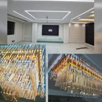 طراحی لوستر های کریستالی مربع|لوستر و چراغ آویز|شهرکرد, |دیوار