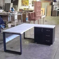 میز صدف 160*70 طرح سنگ روشن|دفتر کار|کرج, کارخانه قند|دیوار