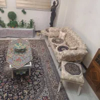 مبلمان استیل با میز وسط و عسلی