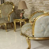 یک دست مبل ۹نفره فرانسوی اصیل ورق طلا