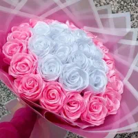 دسته گل روبانی|گل مصنوعی|میانه, |دیوار