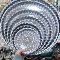 سینی استیل لب کنگره گرد طرح دار حاجی ارزانی