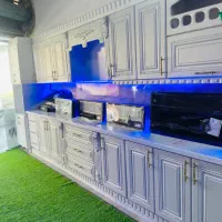 کابینت وکیوم پک پنج متری درپاک چوب با هود اشانتیون