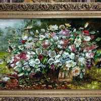 تابلو فرش دستبافت گل /فروشگاه ماندگار  نقد و اقساط