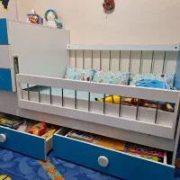 تخت کودک سالم وتمیز|تخت و صندلی بچه|شاهین‌شهر, خانه کارگر|دیوار