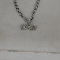 گردن بند نگین دار با پلاک