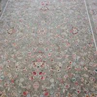 فرش 12 متری رنگ خاکستری گل برجسته
