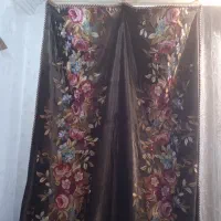 دوعدد دستک پرده مخمل گلدوزی