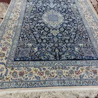 فرش دستباف نائین طرح درختی غلط سورمه ای|فرش|خمینی‌شهر, |دیوار