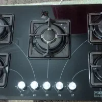 اجاق گاز صفحه شیشه ای پنج شعله