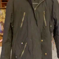 کاپشن مشکی خزدار در حد نو