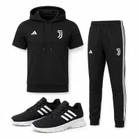 ست تیشرت کلاهدار و شلوار مردانه مدل Juventus کفش