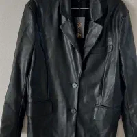کت چرمی مشکی  خارجی نو