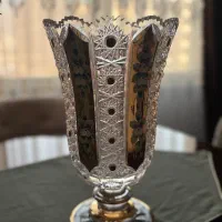 گلدان کریستال چک اصل پایه‌دار ۳۵ سانت