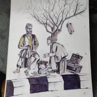 چهل عدد نقاشی که با خودکار کشیده شده