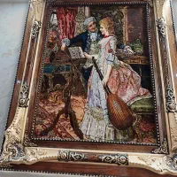 تابلو فرش تار زن جوان