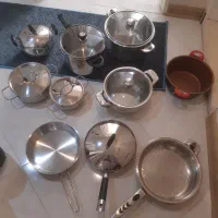 قابلمه و ماهی تابه استیل نو و کارکرده