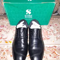 کفش شیما مشکی مردانه چرم اصل سایز ۴۱ نو
