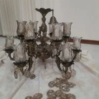 لوستر ۱۲ شاخه نوی نو با لاله های کریستال