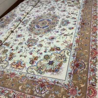 (فرش حق زاده)جفت فرش۶متری۴۰رج خطیبی گل ابریشم