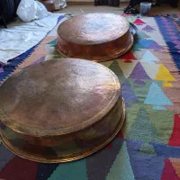 ظروف مسی قدیمی|کلکسیون اشیاء عتیقه|گرمی, |دیوار