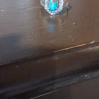 انگشتر نقره فیروزه ویک ساعت ژاپنی زیبا