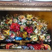 تابلو گل نامزدی کد17 دستبافت و ابریشم دار