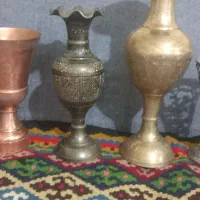 گلدان و سماور و شمعدان برنجی|سماور، چای‌ساز، قهوه‌ساز|نسیم‌شهر, |دیوار