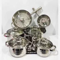 سرویس قابلمه استیل نچسب 12پارچه کویین رویال المان