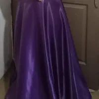 پیراهن ساتن بادمجونی