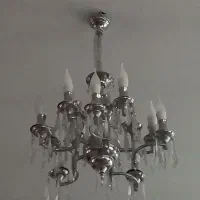 لوستر نقره ای ۵شاخه،۱۵تالامپ داره