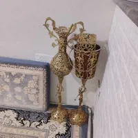 گلدون و جا دستمال کاغذی برنز