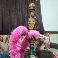 قلیون چوب گردو طرح سفارشی شیر و صلیب