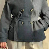 پالتو فوتر کوتاه رنگ طوسی تن خور فوق العاده