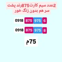 2عدد سیم کارت رند 875 پشت سر هم
