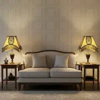 یک جفت آباژور برنز با شیدهای نو دستدوز