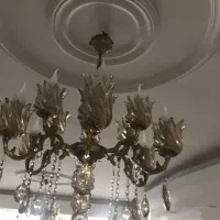 لوستر برنز اصل ضمانتی شش شاخه دو شعله