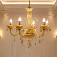 لوستر لب چین کریستالی دوطبقه