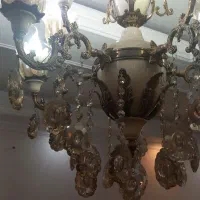 لوستر پنج شاخه برنجی|لوستر و چراغ آویز|ری, شهادت|دیوار